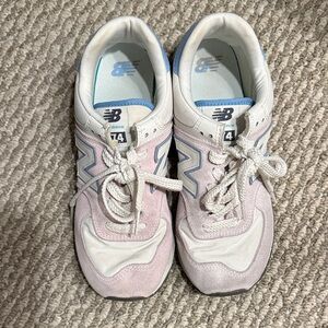 New Balance 574 Sneakers in Light Pink and White